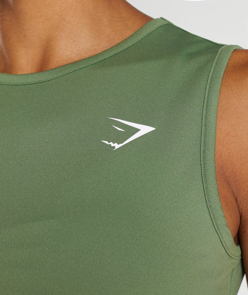 Women's Gymshark Training Cropped Tops Green | CA A16N57